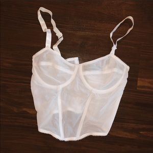 White cropped bustier by Naked Wardrobe